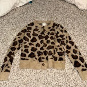 Leopard Print Cardigan Sweater